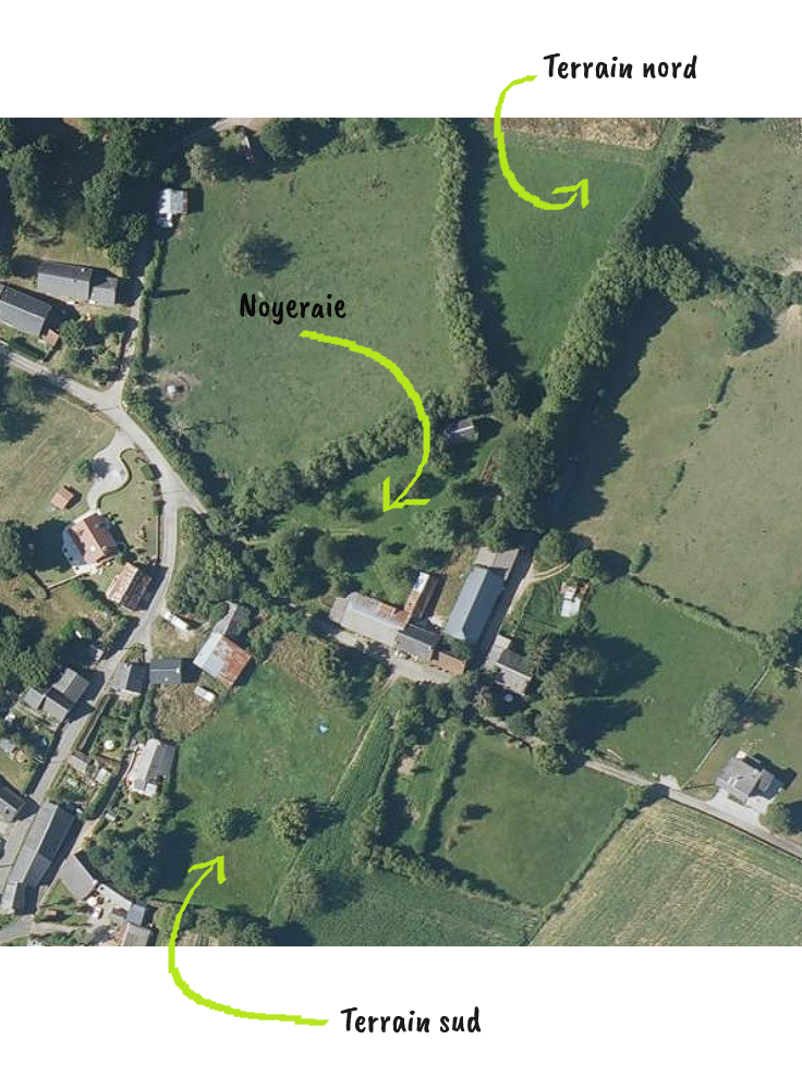 Vue aérienne du Jardin Forêt Le Havre de Pan, illustrant la diversité des terrains et habitats naturels favorisant la biodiversité.
