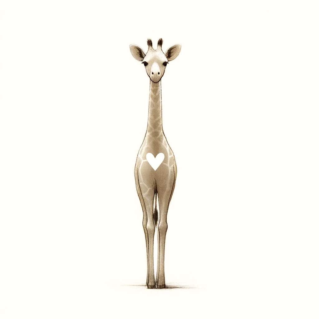 Symbole de la girafe en CNV, représentant l'empathie et la communication bienveillante, utilisée dans nos formations au Havre de Pan.